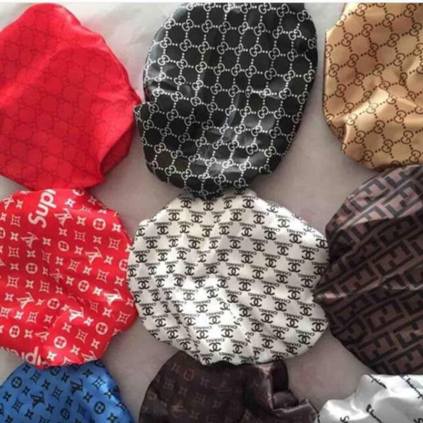 

durag designer headband women stretch sleep bonnet hat scarf silky bonnet chemo beanies caps cancer headwear head wrap hair accessories