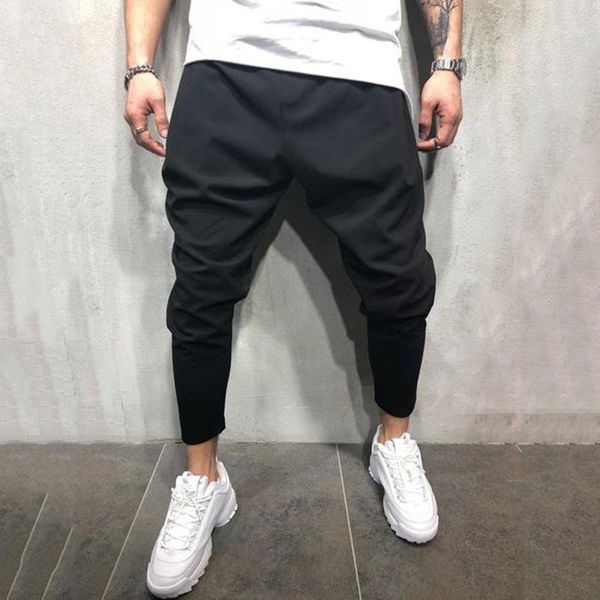 

zogaa 2020 new men's cross joggers hip hop streetwear casual track pants male solid cotton sweatpants deep crotch baggy trousers1, Black