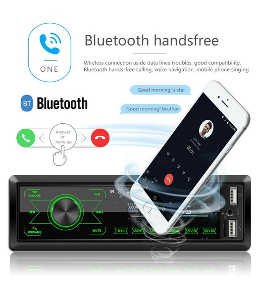 Автомобильный радиоприемник с Bluetooth, MP3-плеер, 1 DIN, 12 В, стерео, FM, AUX USB, WMA241C