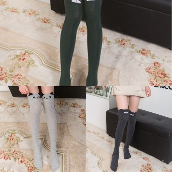 

psm7q knee stockingsstockings stockingsstockingsschoolgirlscute tall catspure cotton thigh thin cartoon knee fashionable are socks and stock, Black