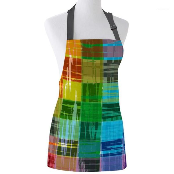 

aprons kitchen apron abstract rainbow color paint adjustable bib canvas for women cooking baking restaurant kids pinafore1