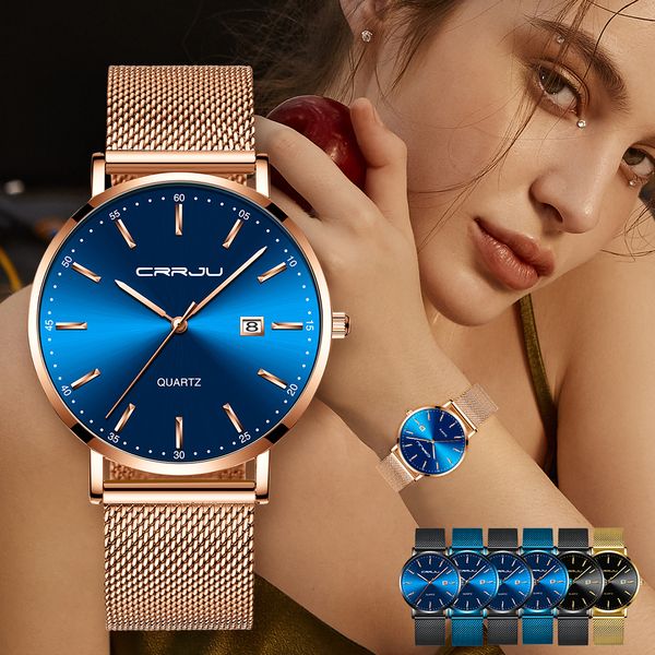 

crrju luxury fashion woman bracelet watch women casual waterproof quartz ladies dress watches gift lover clock relogio feminino t200420, Slivery;brown