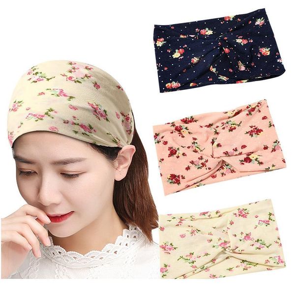 

hairband headbands sports yoga wide headband elastic cross knot twist flower harajuke turban headwrap bandana hair acc jllekt
