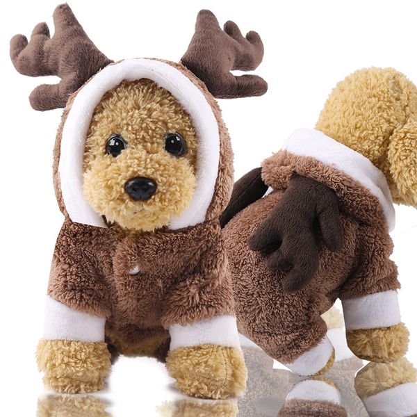 

осень и зима рождество четвероногой толстая одежд флис кнопки теплой собака животное кошка одежда принадлежность teddy