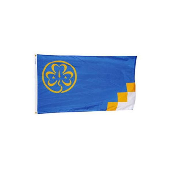 Wagggs Pfadfinderinnen-Flagge, 90 x 150 cm, Nationalbanner, 90 x 150 cm, Festival, Party, Geschenk, 100D-Polyester, für drinnen und draußen, bedruckte Flaggen und Banner