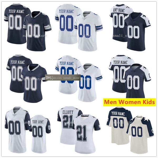 

sewed new men women kids 3 garrett gilbert 14 andy dalton 90 demarcus lawrence 55 leighton vander esch jerseys stitched football shirts, Black;red