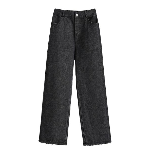 Neohil 5xl inverno moda mulheres negras retas denim ankle-length jeans alta cintura ocasional high street largo calças p9718