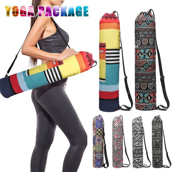 Yoga Mat Bag Carrier Ajustável Alça de ombro Impressão Portátil para Fitness Sports YS-Buy Q0113