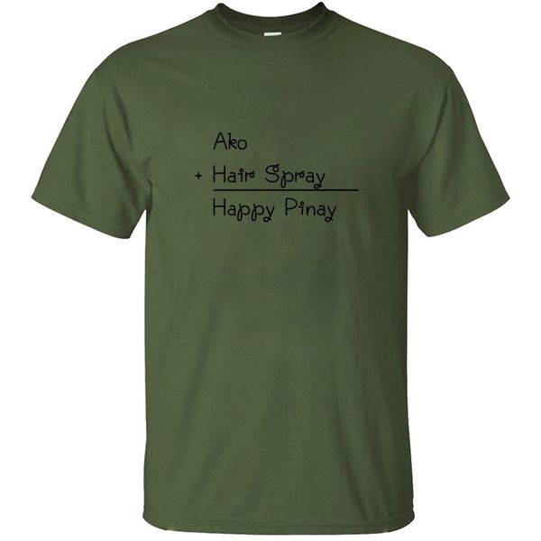 

slogan ako plus hair spray equals happy pinay filipino homme gray cotton comical men hoodie designers t shirts sweatshirt