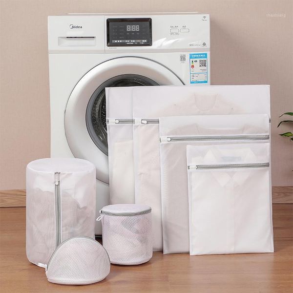 

gray white laundry bag thick and thin mesh bag household underwear thickening care and washing 7 pcs set1