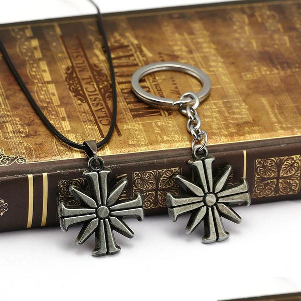 

game jewelry keychain far cry 5 metal cross pendants women statement necklace keyring me qyldwd dh_garden, Silver