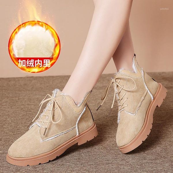 

olomm winter plus velvet keep warm boots women trend outdoor non-slip women vulcanize shoes hard-wearing womenshoes1, Black