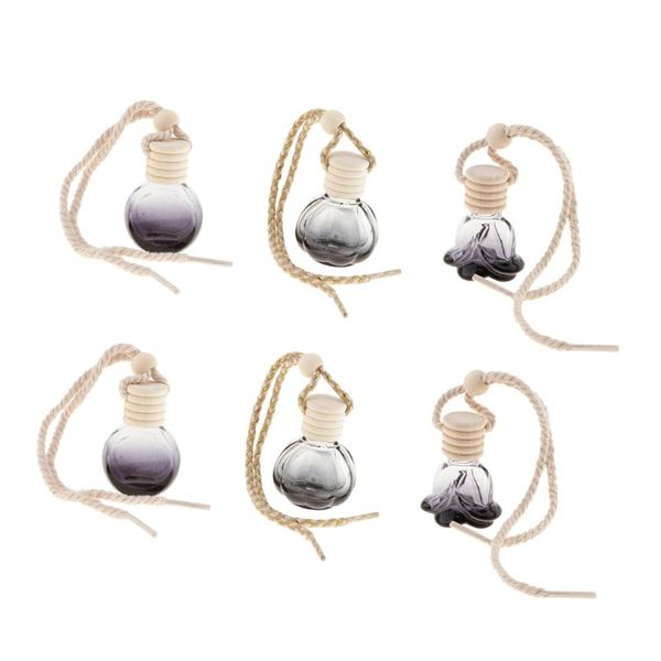 

6 pieces refillable empty bottles perfume bottle pendant car hanging decoration gift, essential oil pendant bottle