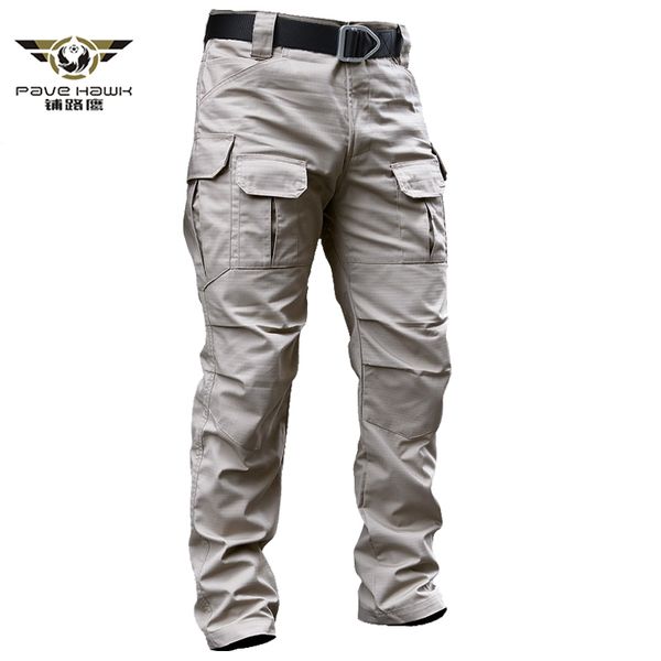 

military tactical cargo pants men's stretch swat combat rip-smany pocket army long trouser stretch cotton casual work pants 201106, Black