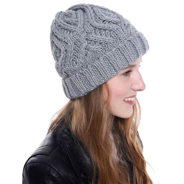 

new arrival women winter autumn warm soft beanie knitted hat pure color outdoor sports caps fashion accessories