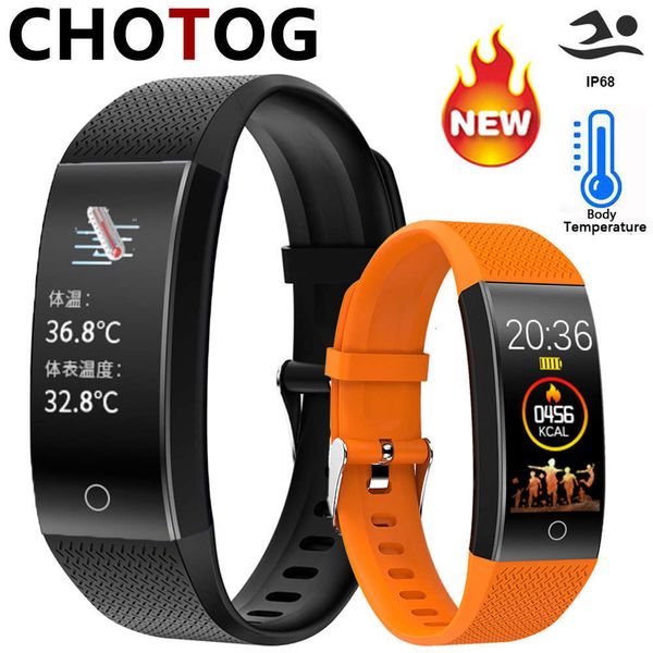 

intelligent waterproof sports watch, wristband with temperature tracker, pedometer, blood prsure, ip68jk
