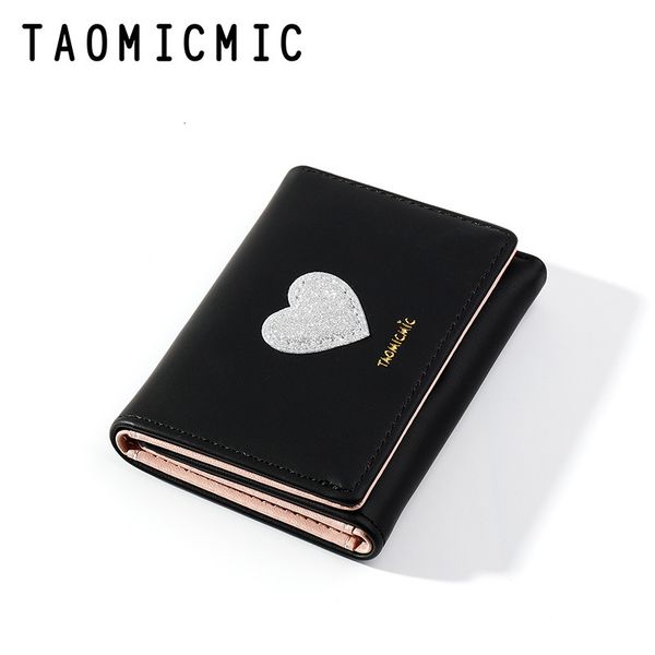 

fashion cute wallets love pattern sequin mini women short three tiered folding wallet clutch bag lady coin purse