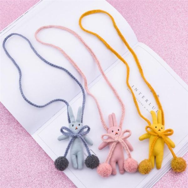 

pendant necklaces korea handmade cute fabric cartoon bowknot plush ball children necklace for girls kids apparel accessories-hzpr1, Silver