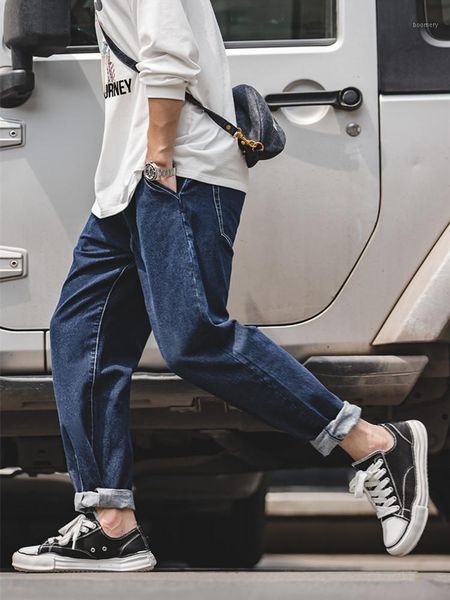

2021aw tooling japanese retro mid-rise loose jeans dark blue straight and thin washed trousers men1