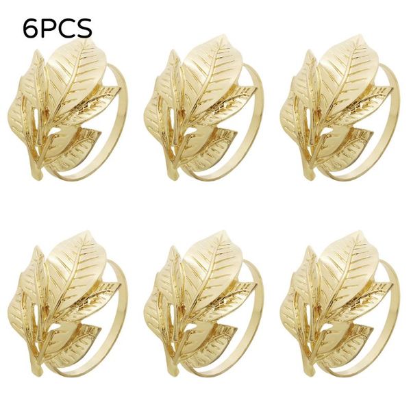 

4/6pcs upscale el napkin ring leaf green circle hawaiian wedding buckle dinner party rings