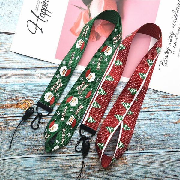

christmas lanyard keychain on the phone for keys id card pass gym usb badge holder diy hang rope tags st qylmny