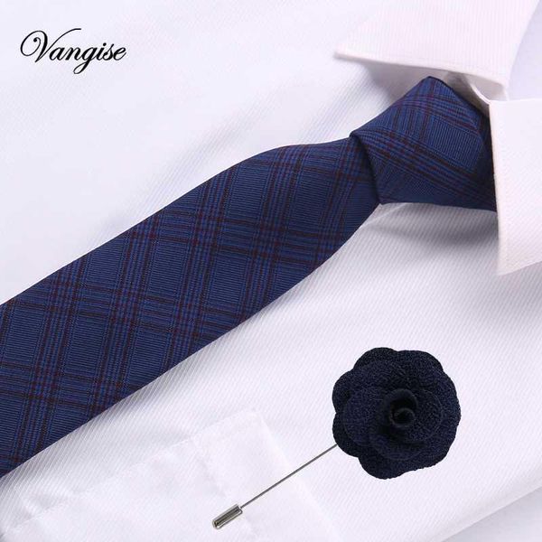 

2020 blue cotton ties for men striped/plaid 6.5cm men's neckties& pin a set wedding suit neck tie red black white gravatas1, Black;gray