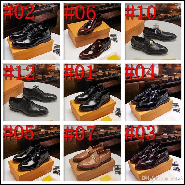

l1 19ss men dress shoes luxury handmade bullock style paty leather wedding shoes men flats leather oxfords formal shoes 22, Black