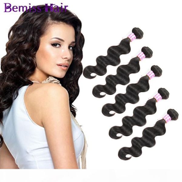 

brazilian hair bundles unprocessed virgin human hair weaves peruvian indian cambodian mongolian malaysian natural color beauty body wave, Black