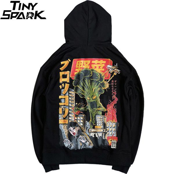 

men hip hop hoodie sweatshirt monster attack japanese harajuku hoodie streetwear funny autumn cotton hooded pullover black 201013