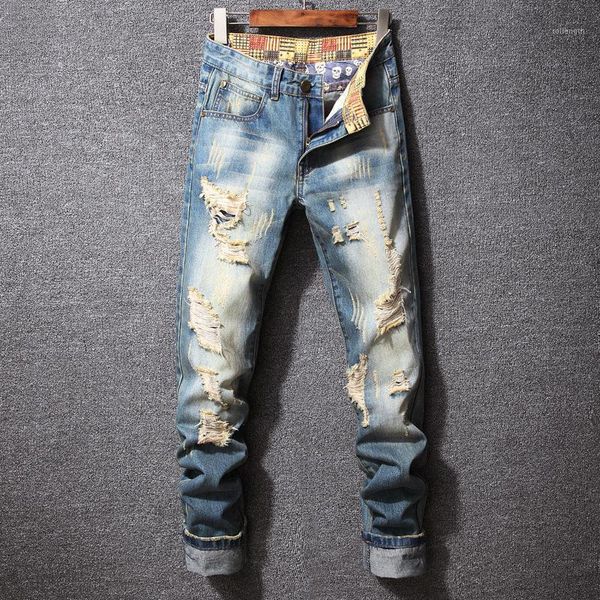 

new arrivals men's straight denim pants slim casual jeans pants skinny trousers1, Blue