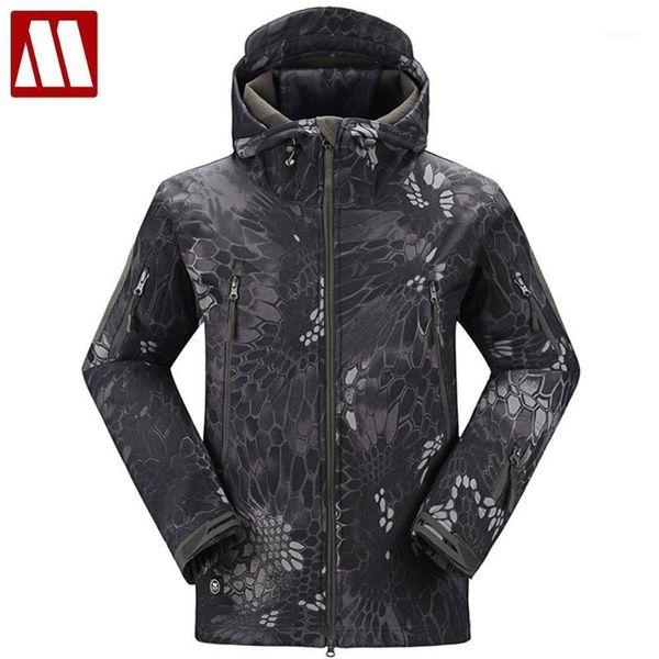 

v4.0 waterproof soft shell men's tactical jacket man hoody army jackets windproof outerwear bionic camouflage coat male clothing1, Black;brown