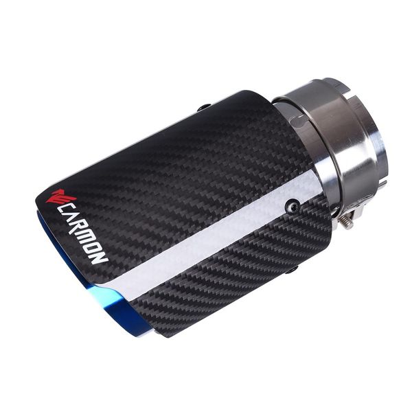 

1 piece car burnt blue stainless steel carbon fiber exhaust muffler tip end pipe tail ends
