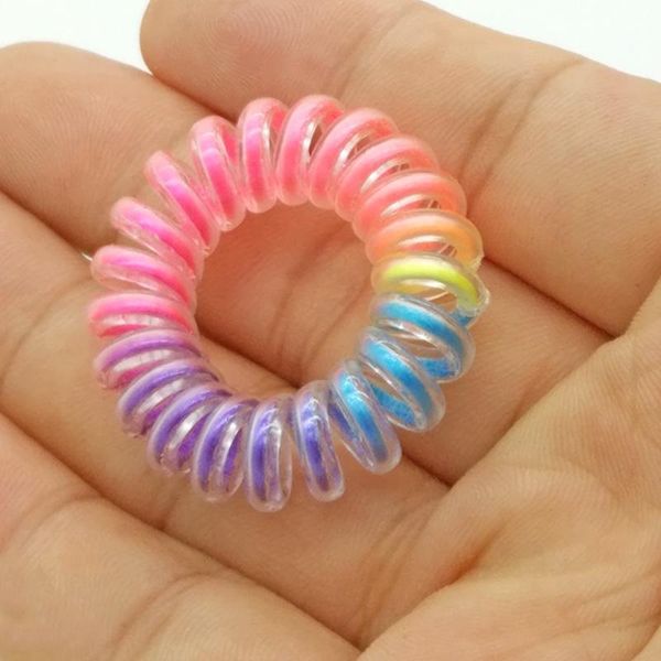 

rainbow hair bands colorful elastic rubber telephone wire ties & plastic rope accessory q bbyynt