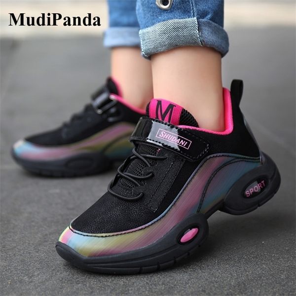 

mudipanda girls running shoes autumn kids sneakers sport run casual shoes fashion children sport shoes outdoor runners new 201112, Black