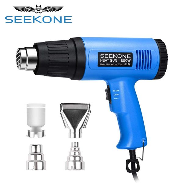 

seekone тепловой пушки 2000w электрический hot air gun variable 2 температуры industrial power tool с четырьмя носиком attachment
