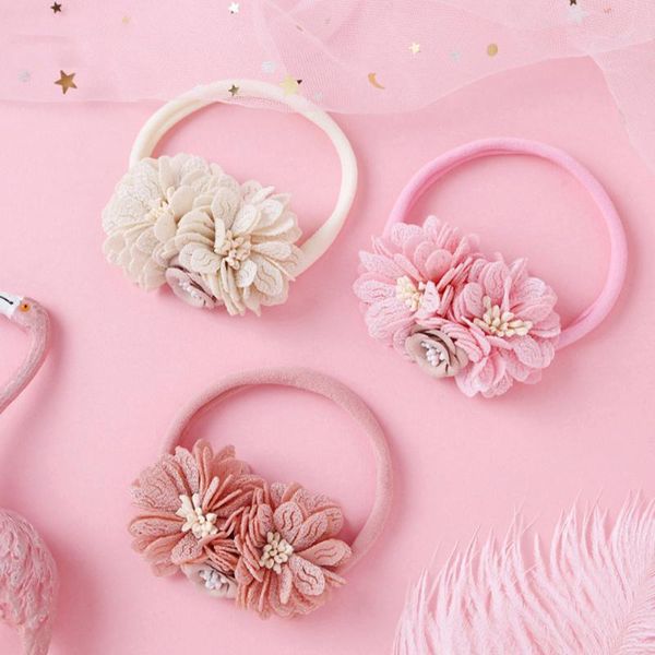 

elastic nylon kids baby headbands big flower baby headband girls hairband newborn toddler turban baby hair accessories wmtiqv rimmer, Slivery;white