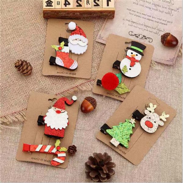 

tree claus elk glitter hairpin gift santa new year decoration 2021 merry christmas noel