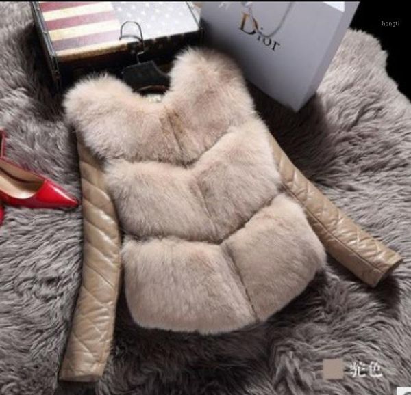 

winter women faux fur coat thick fluffy pu sleeves detachable luxury jacket mujer bontjas warm furry shaggy outerwear 20201, Black