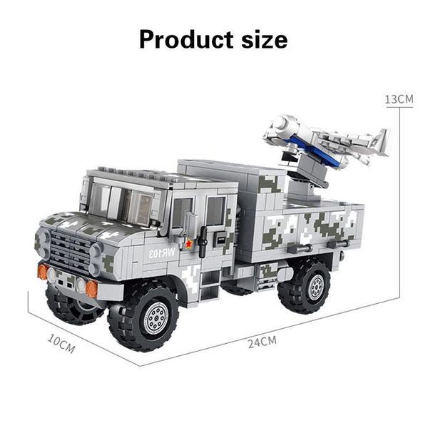 

439pcs military ww2 unmanned reconnaissance aircraft builinding block small short-range reconnaissance drone off-road truck toys bbyrxq