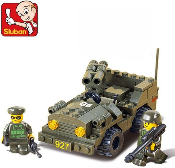 

sluban 5800 military series blocks model double gun truck bricks 3d building blocks educational toys hobbies for children wmtwtq rimmer