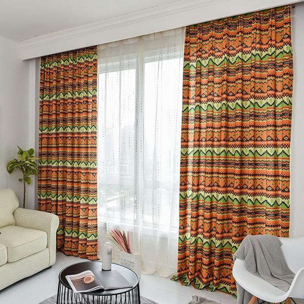 

curtain & drapes fabric factory direct stock modern simple geometry european polyester cotton printed fabric1