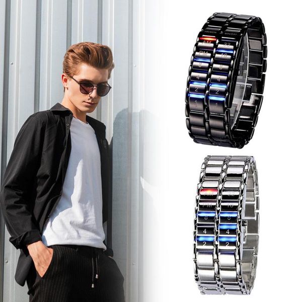 

Men's Binary LED Digital Wrist Watch Father's Day Fashion Creative Gift TC21, Black