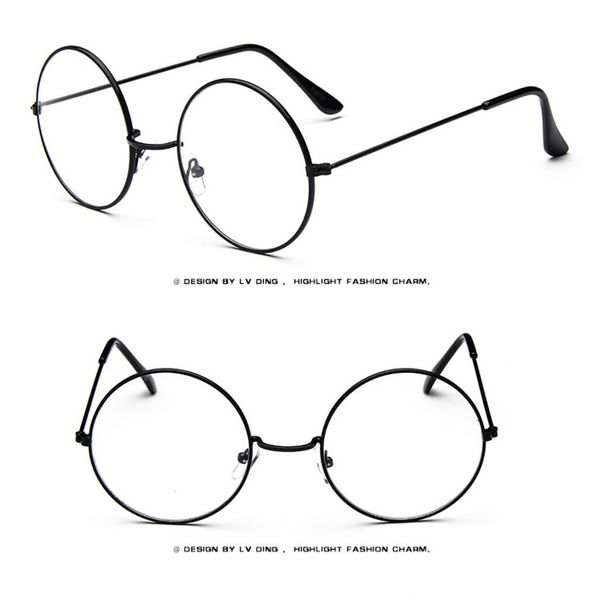 

round fashion clear women sunglasses lens oval glasses vintage geek nerd retro style metal lentes de sol mujer redondos#y2
