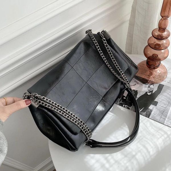 

shoulder bags 2021 winter soft pu leather crossbody for women fashion chain design bag female handbags vintage messenger