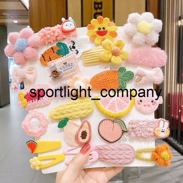 

korean fashion 8pcs winter women girls hairpin cartoon plush hairpin female cute lamb hair clip bangs side clip clip gift, Slivery;white