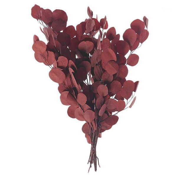 

1pc eucalyptus dried flowers artificial eucalyptus leaves flower dried bouquet(red/blue)1