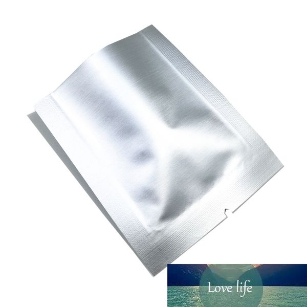 Silver Pure Mylar Folha De Armazenamento Alimentos Aberto Saco Top Saco De Selamento De Calor Pacotes De Embalagem Café Pó Lanches Vácuo Sealable Pack 200pcs