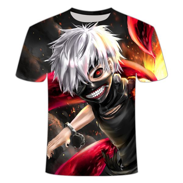 

japan tokyo ghouls anime characters 3d print shirts oversized aesthetic comics men clothing