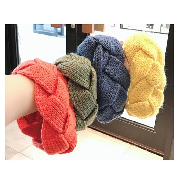

fashion women twist knitting woolen warm headbands hair holder elastic hairband turban headwraps head wrap hair accessories jewelry, Silver