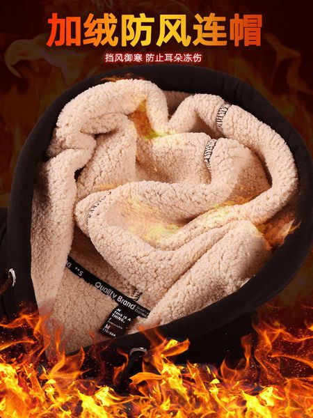 

8jhy6ksweater men's hooded thickened korean youth plush couple's wear, Black